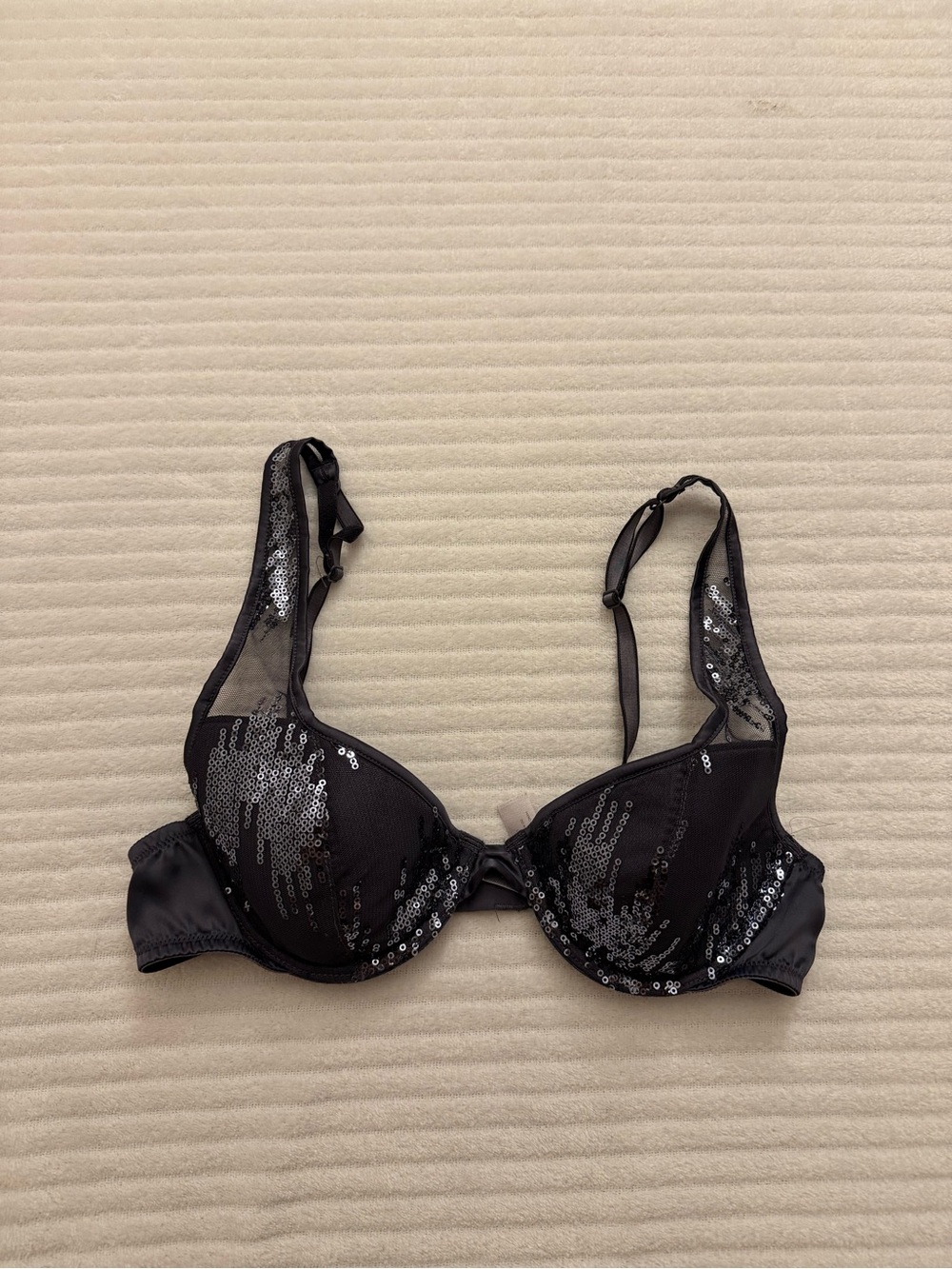Victoria's Secret Black Sequin Push-Up Bra